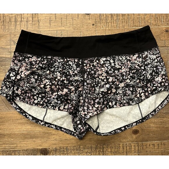 Lululemon Speed Up Shorts Size 6 Floral Spritz Multi Black Style W7AR6R Gym Run - Picture 1 of 5